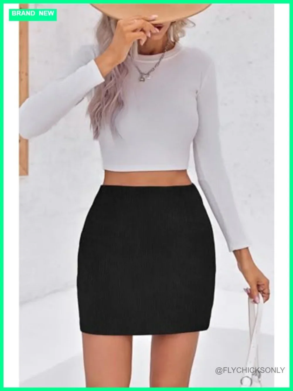 High Waisted A-Line Corduroy Mini Skirt with Zipper